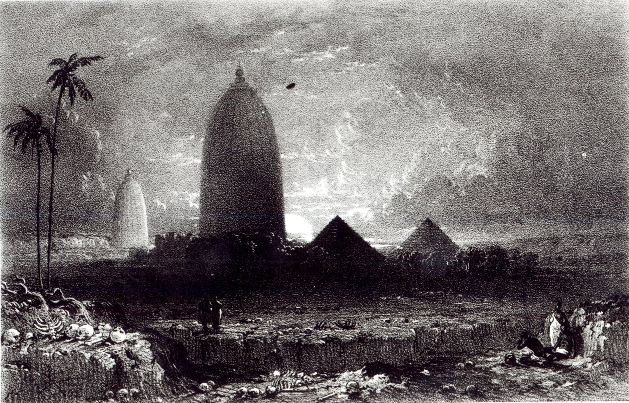 Jagannathin temppeli, kaiverrus A. Picken, 1837 tekijältä Thomas Bacon