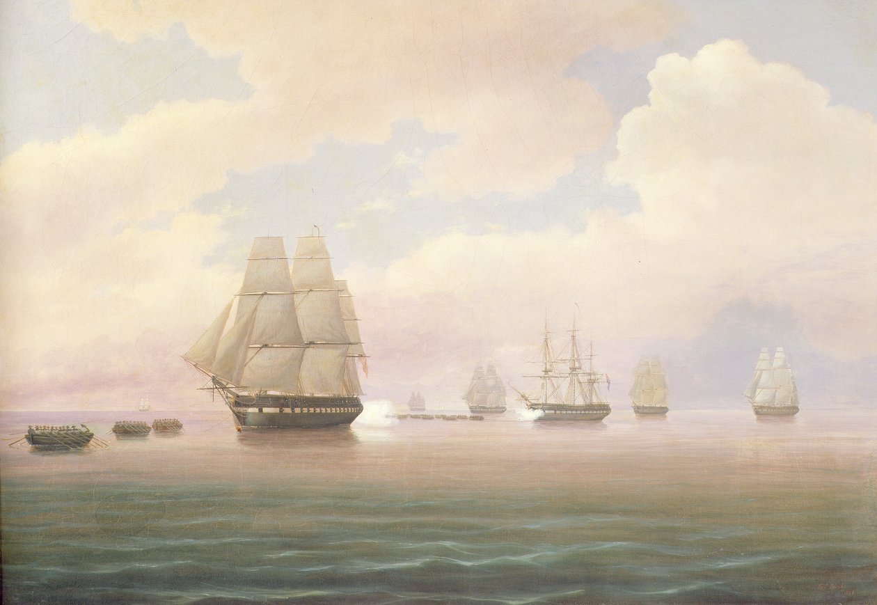 Escape of the U.S. Fregate Constitution, 1838 tekijältä Thomas Birch