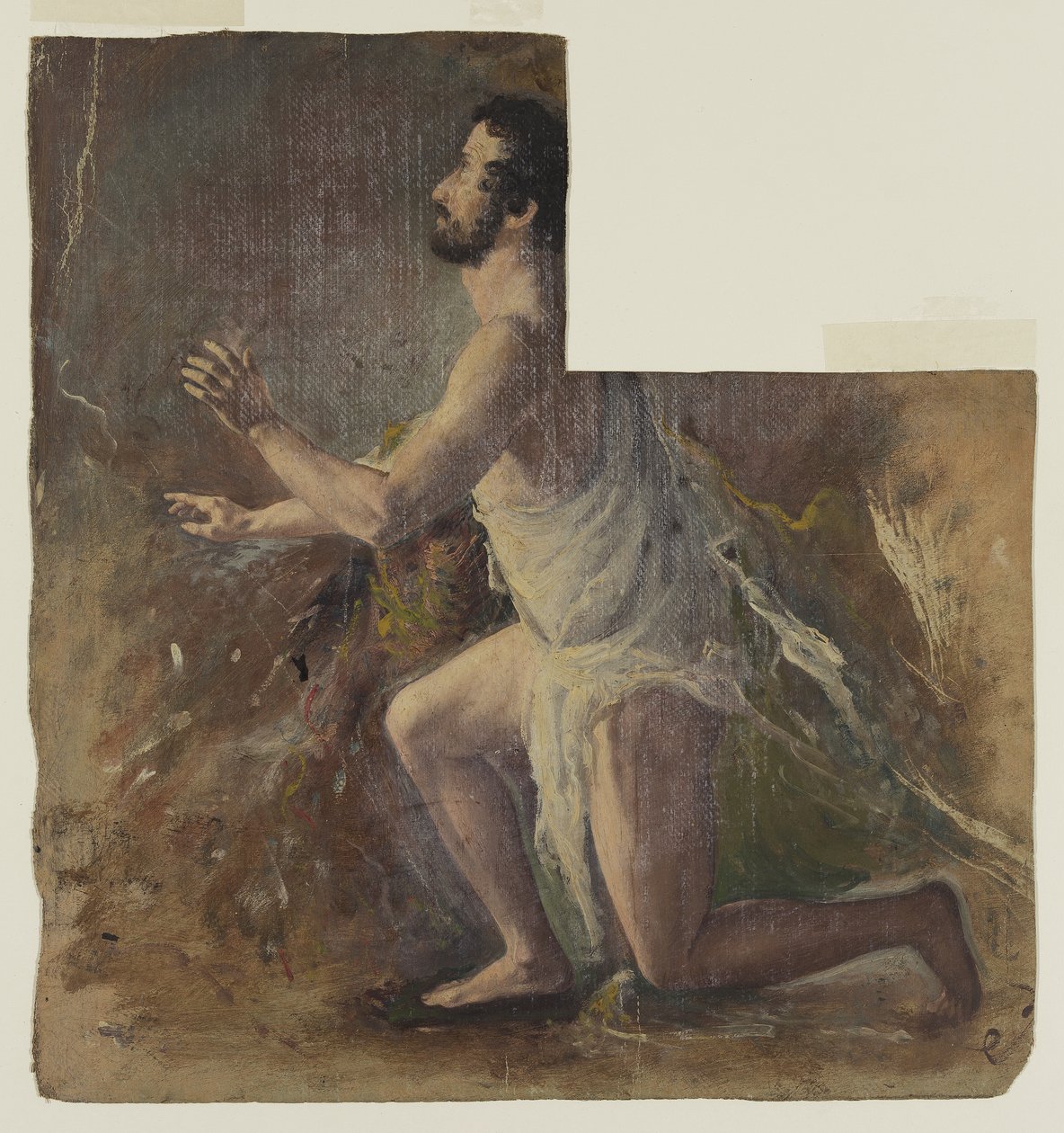 Polvistuva mieshahmo tekijältä Thomas Cole