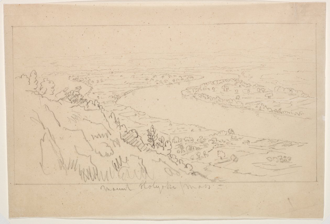 Mount Holyoke, Massachusetts (grafiitti kuultopaperilla) tekijältä Thomas Cole