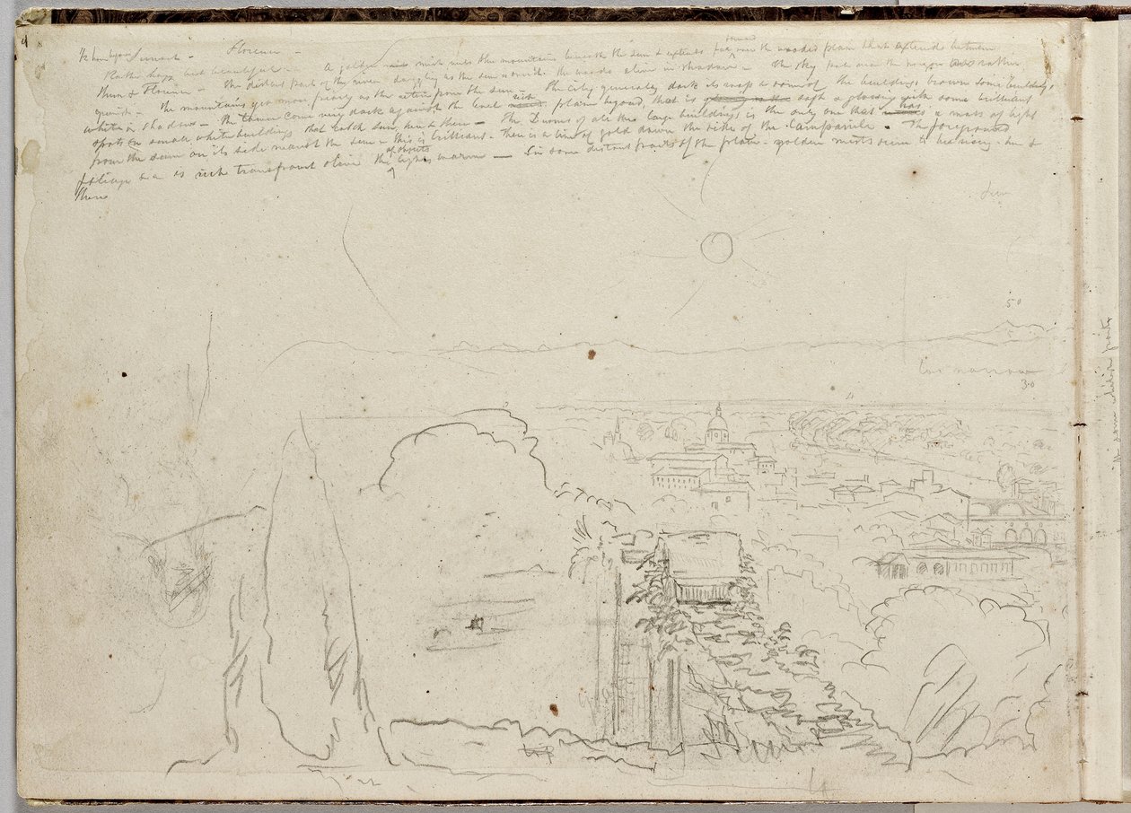 Firenzen panoraama, noin 1831 tekijältä Thomas Cole