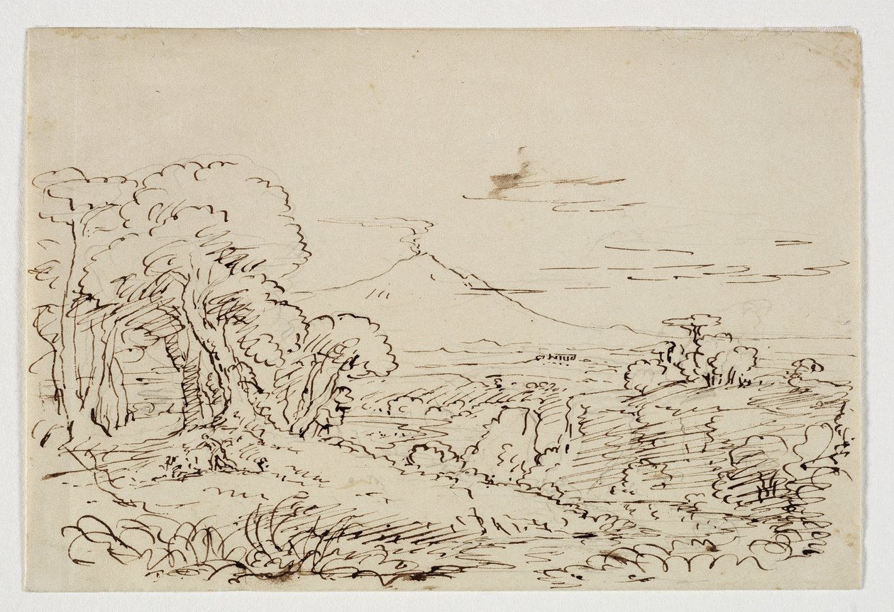 Prosperine Gathering Flowers in the Vale of Enna, n. 184647 (kynä ja muste kynällä paperilla) tekijältä Thomas Cole