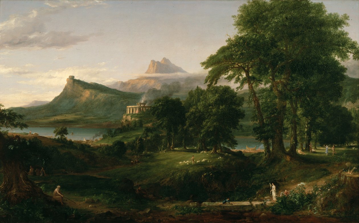 Imperiumin kulku: Arkadian tai pastoraalinen valtio tekijältä Thomas Cole