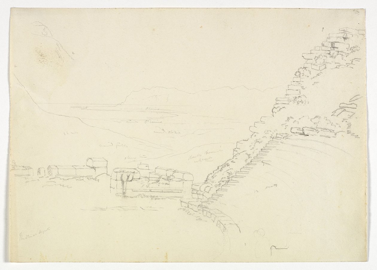 Teatteri Segestassa, Sisiliassa, 1842 tekijältä Thomas Cole
