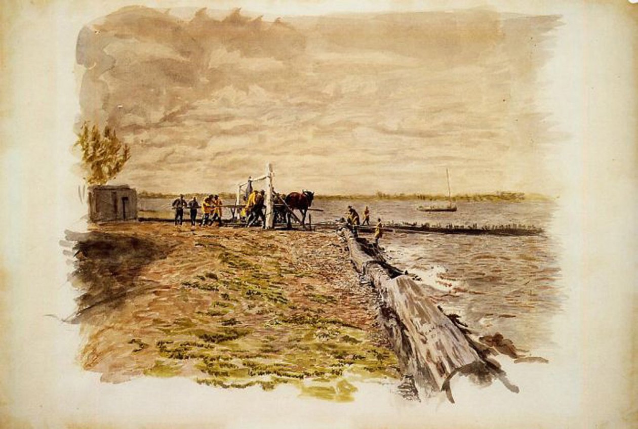 Seinan piirtäminen tekijältä Thomas Eakins