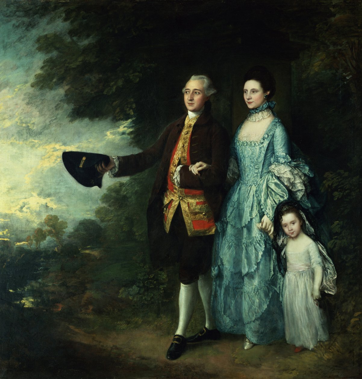 Herra ja rouva George Byam ja heidän vanhin tyttärensä Selina, n. 1764 tekijältä Thomas Gainsborough