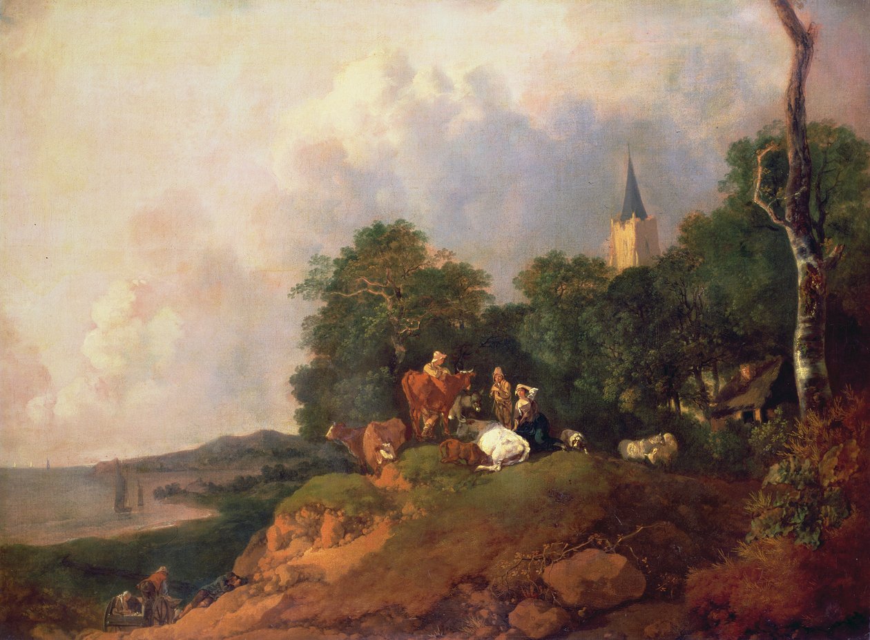 Näkymä lähellä rannikkoa, n. 1750-55 tekijältä Thomas Gainsborough