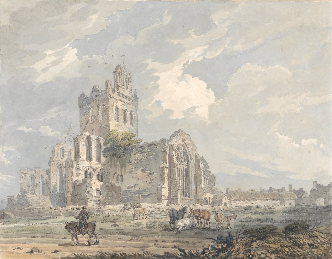 Jedburghin luostari, Roxburghshire tekijältä Thomas Girtin