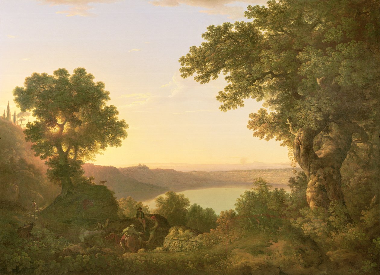 Lake Albano, Italia, 1777 tekijältä Thomas Jones