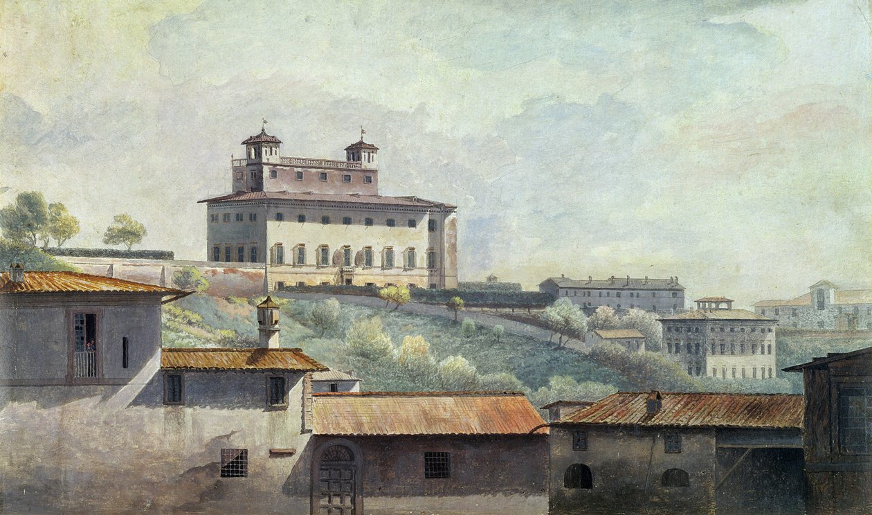 Villa Medici, Rooma, n. 1776 (öljy paperille) tekijältä Thomas Jones