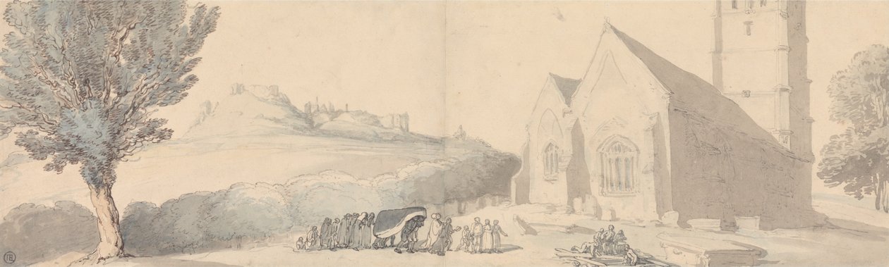 Hautaaminen Carisbrookessa, Wightin saarella tekijältä Thomas Rowlandson