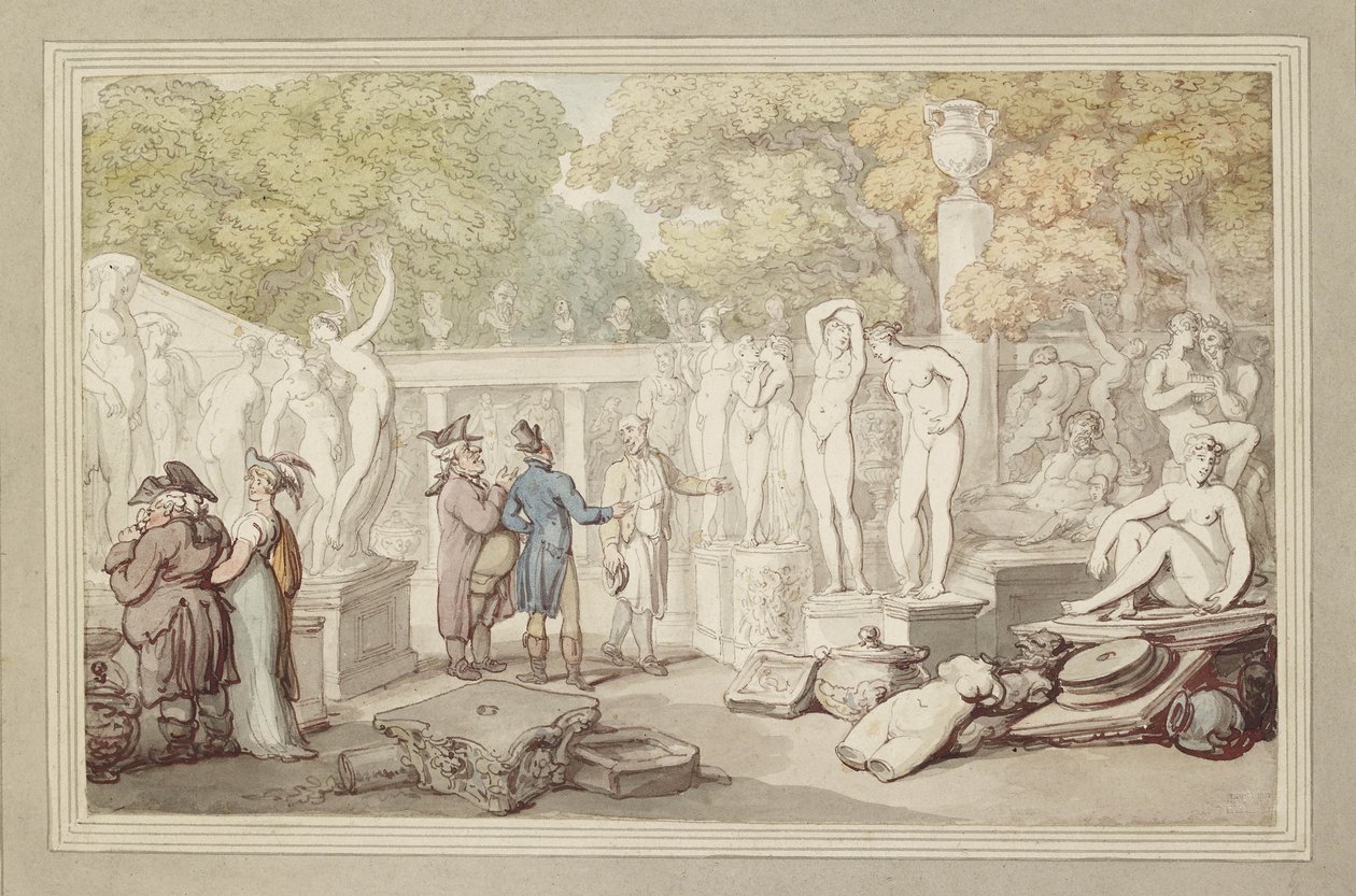 Patsaspiha, 1800-luku tekijältä Thomas Rowlandson