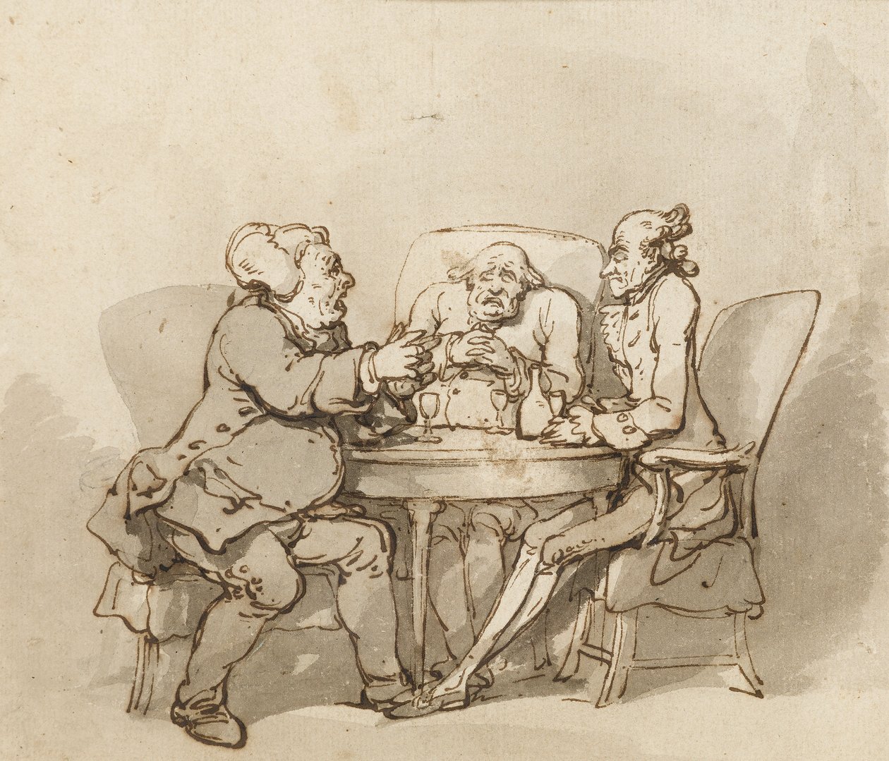 A Talk Me Dead Fellow (kynä ja muste pesulla paperille) tekijältä Thomas Rowlandson