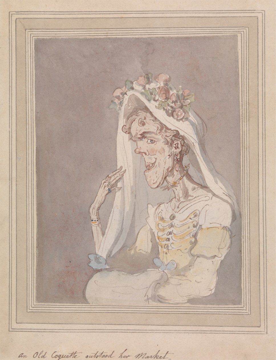 Vanha Coquette ylitti hänen markkinansa tekijältä Thomas Rowlandson