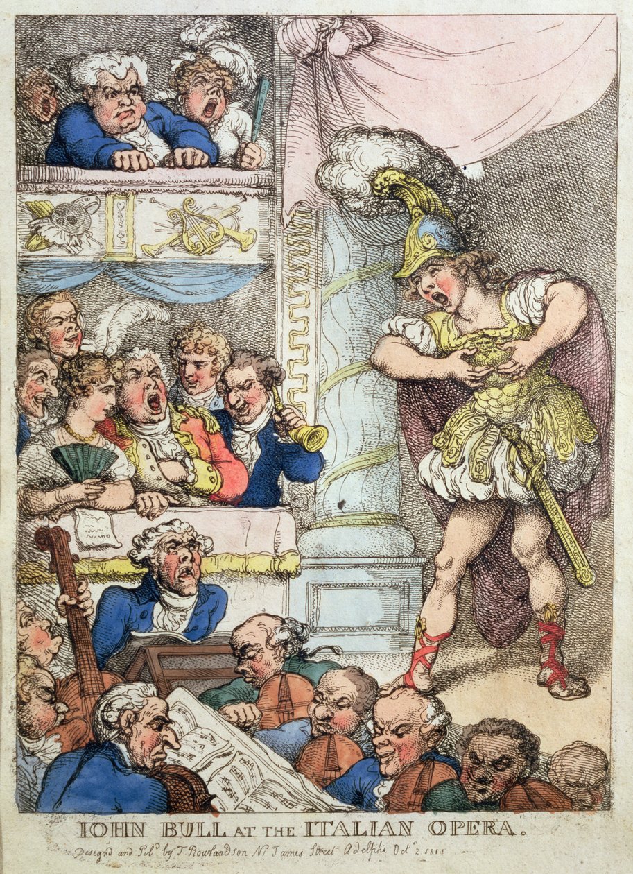 John Bull Italian oopperassa, 1811 tekijältä Thomas Rowlandson