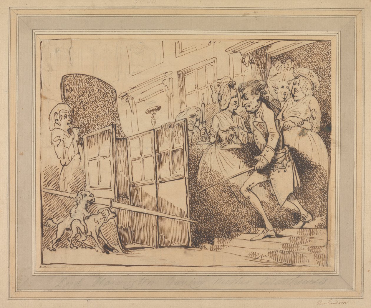 Lordi Harrington jättää äiti Matthewsin tekijältä Thomas Rowlandson