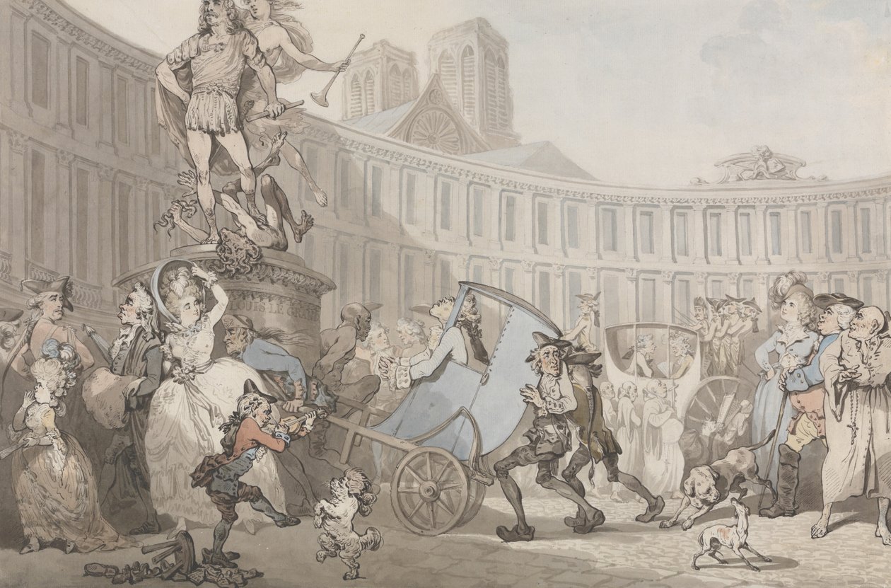 Place des Victoires, Pariisi tekijältä Thomas Rowlandson