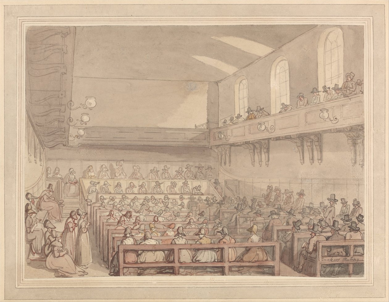 Quakers -kokous tekijältä Thomas Rowlandson