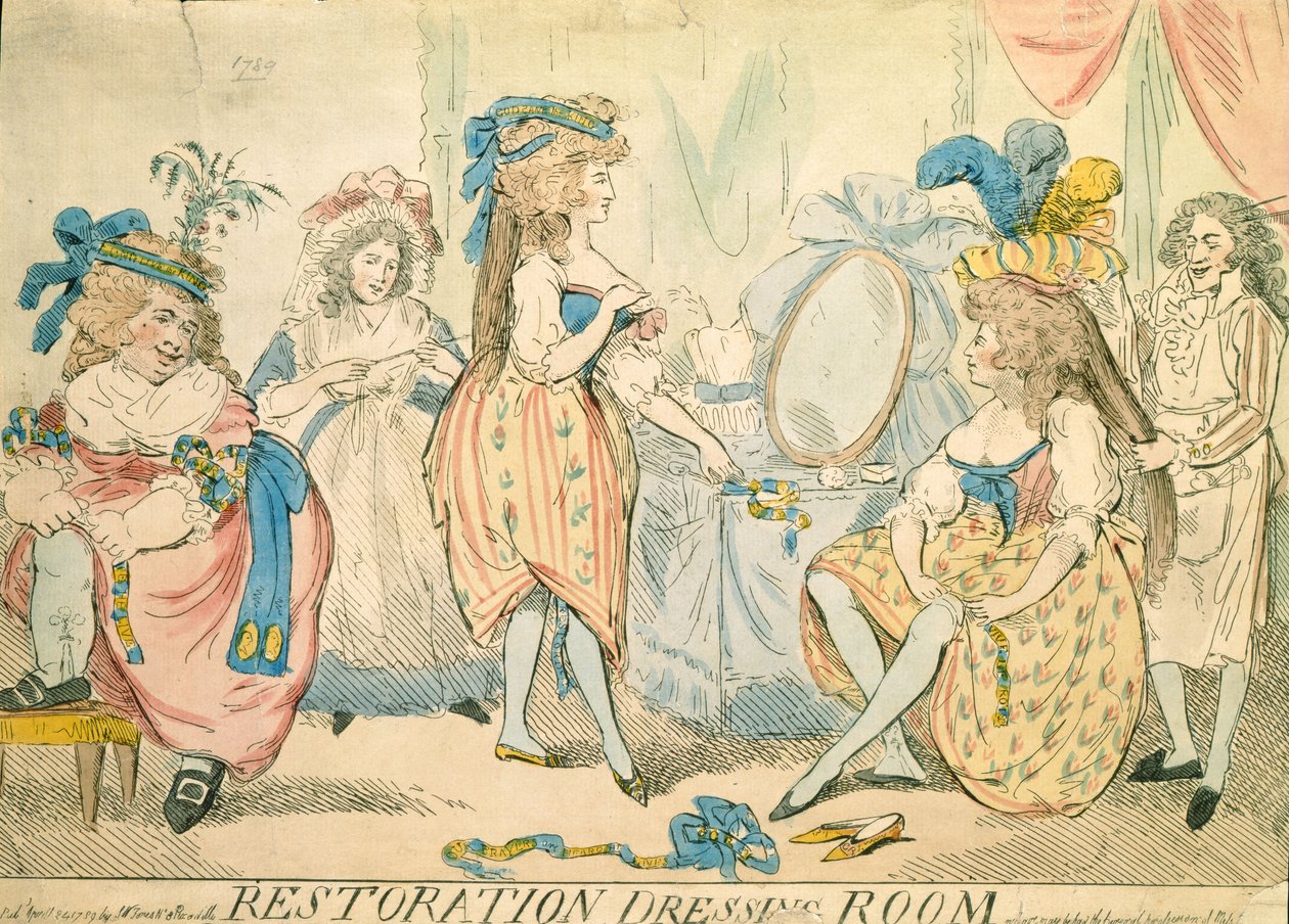 Restaurointipukuhuone n.1789 tekijältä Thomas Rowlandson