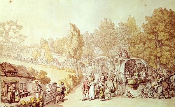 Road to Epsom, 1812 tekijältä Thomas Rowlandson