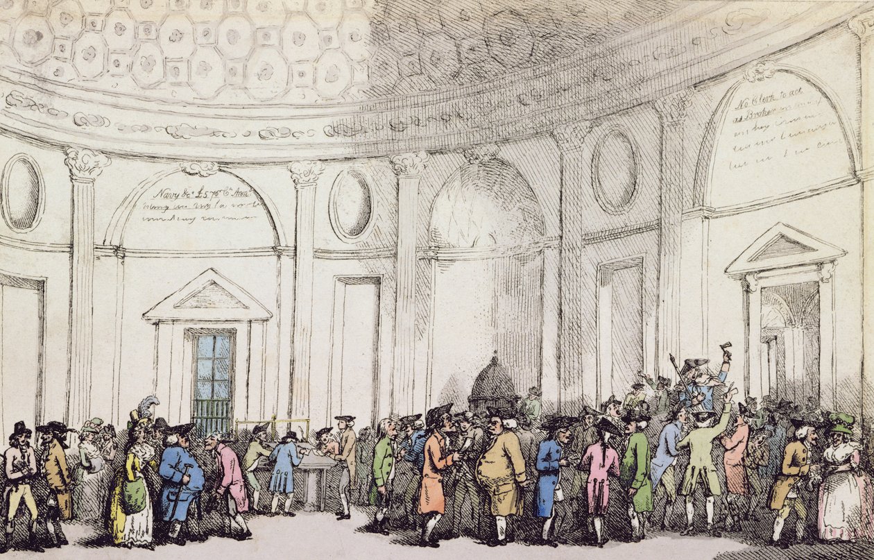 Pankki, 1792 tekijältä Thomas Rowlandson