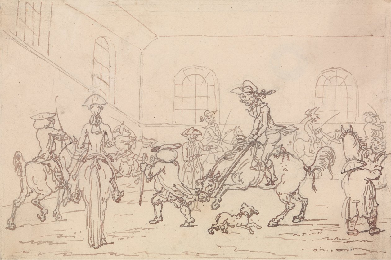 Ratsastuskoulu tekijältä Thomas Rowlandson