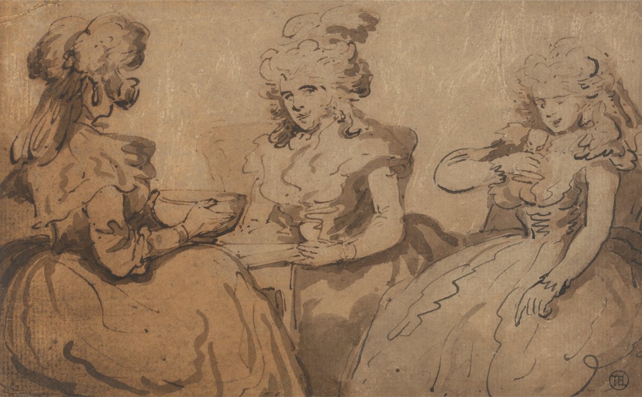 Naiset juo lyöntiä tekijältä Thomas Rowlandson