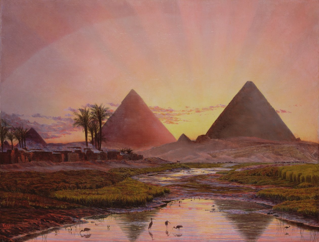 Pyramidit Gizehissä, 1855 tekijältä Thomas Seddon
