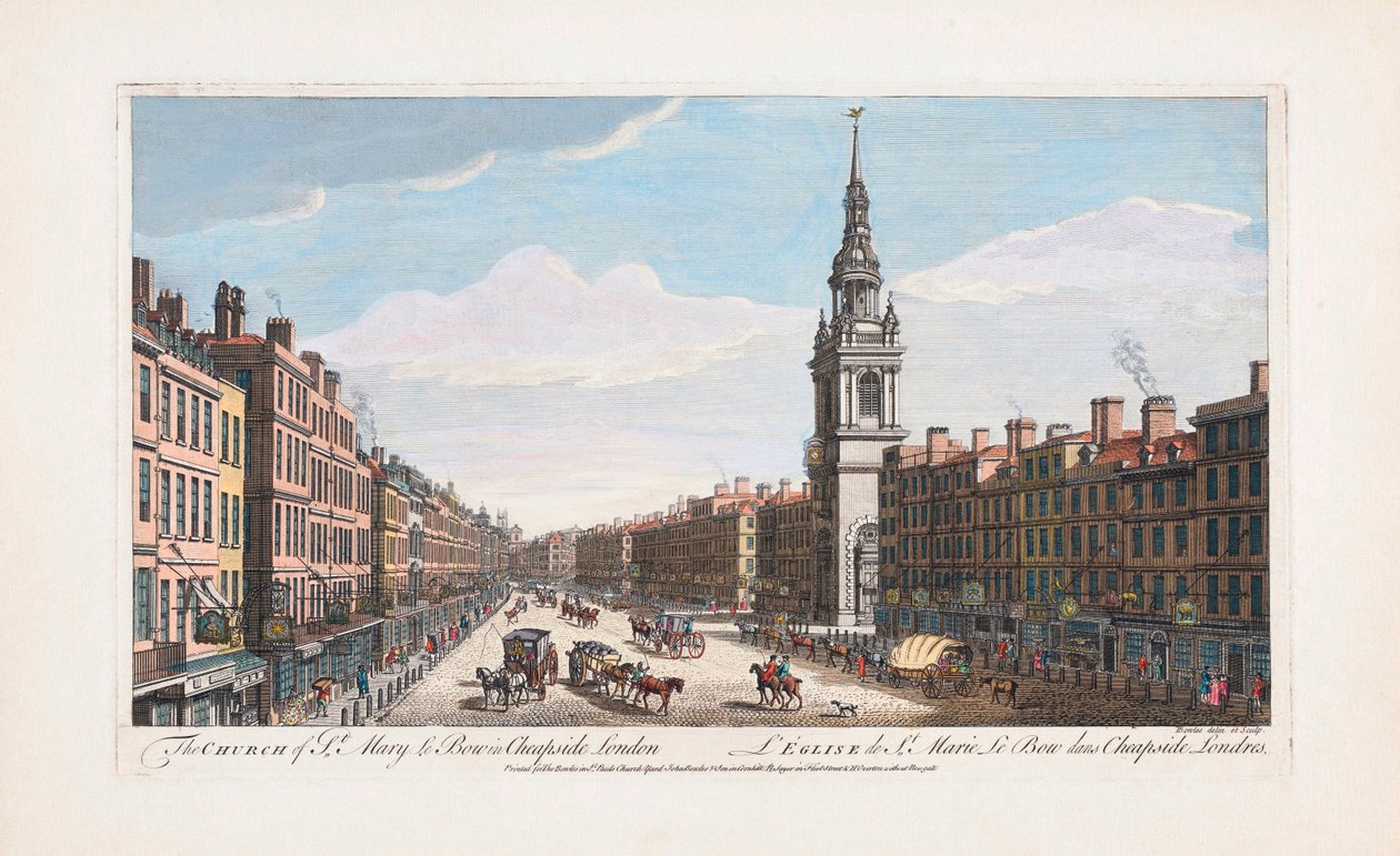 St, Mary le Bow -kirkko, Lontoo tekijältä Thomas (after) Bowles