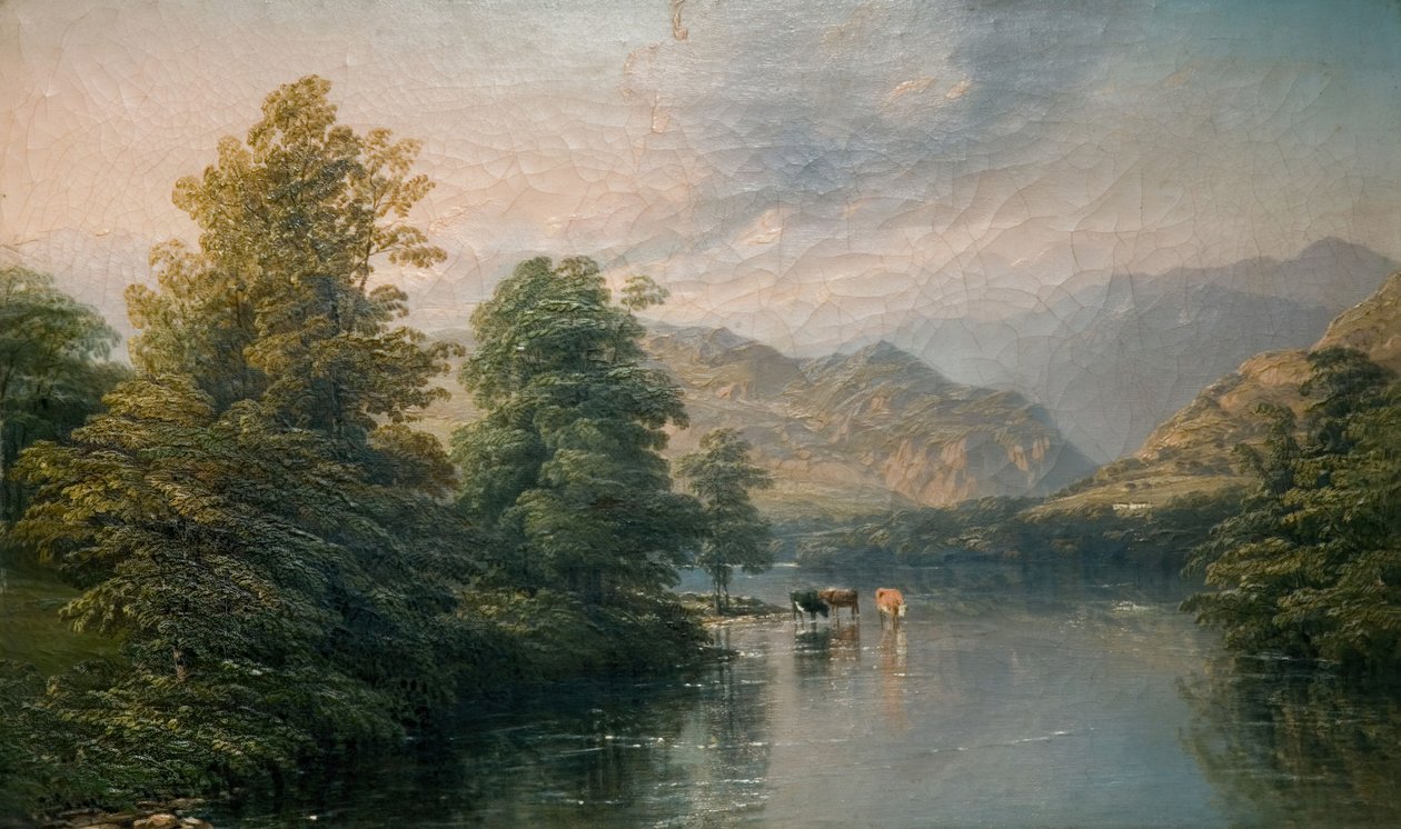 Ullswater Pooleyn sillalta, 1847. tekijältä Thomas Baker