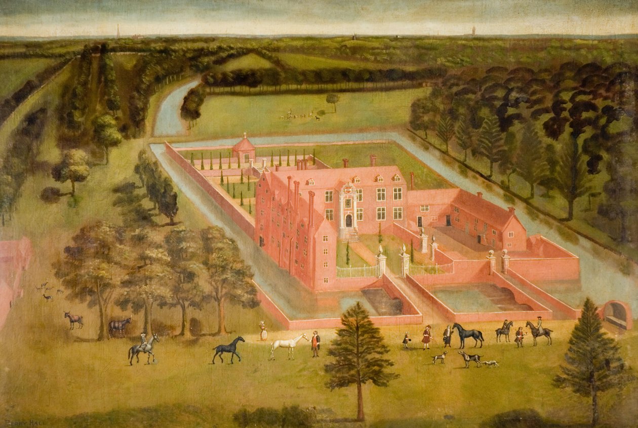 Näkymä Perry Hallista lähellä Birminghamia, 1730. tekijältä Thomas Bardwell