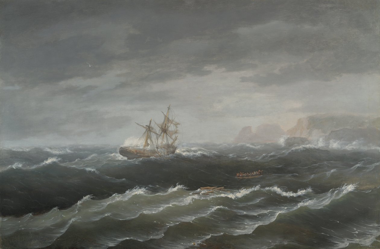 Haaksirikko lähellä kivistä rannikkoa tekijältä Thomas Birch