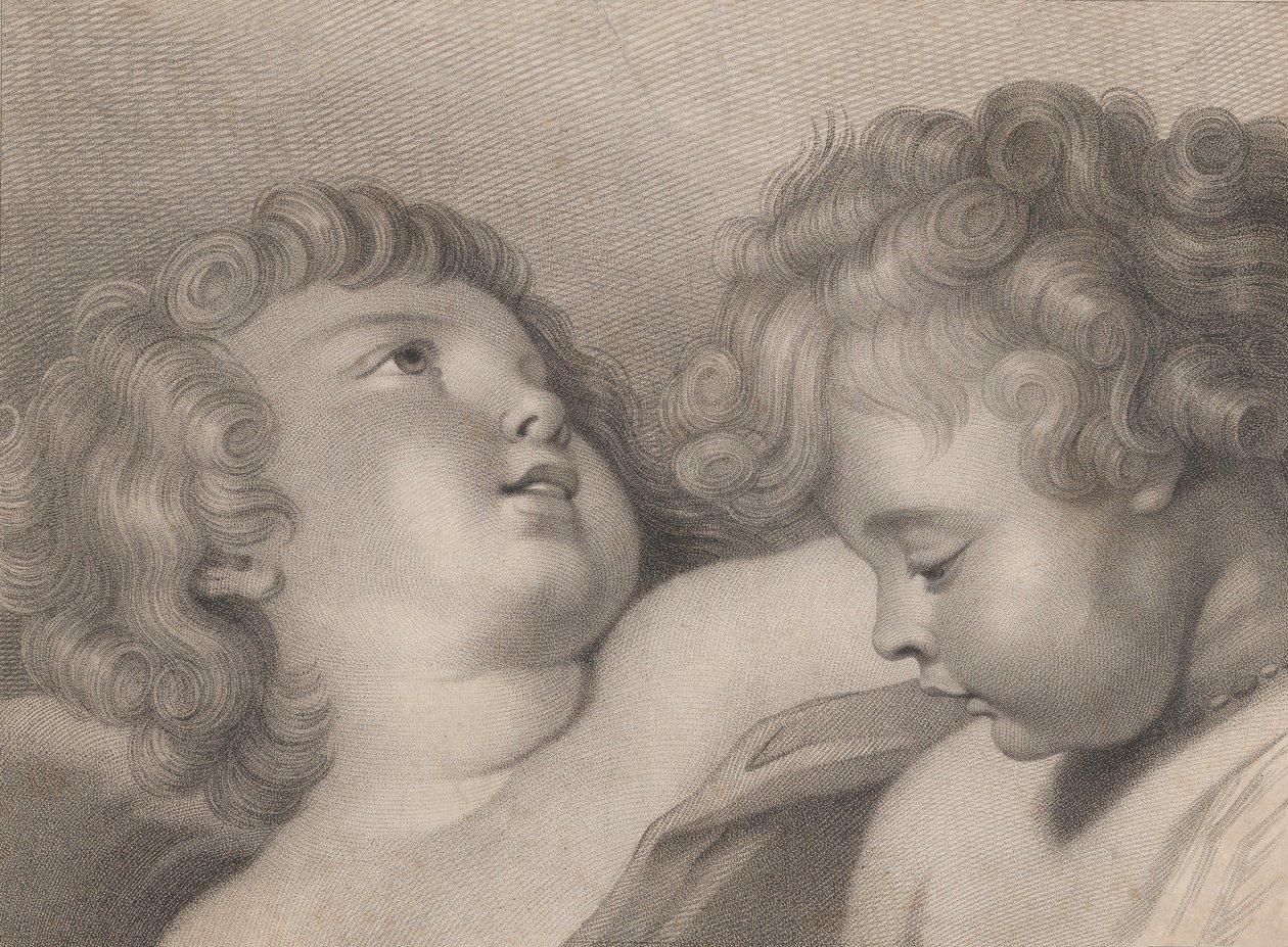 Kaksi kerubien päätä, 1800. tekijältä Thomas Cheesman