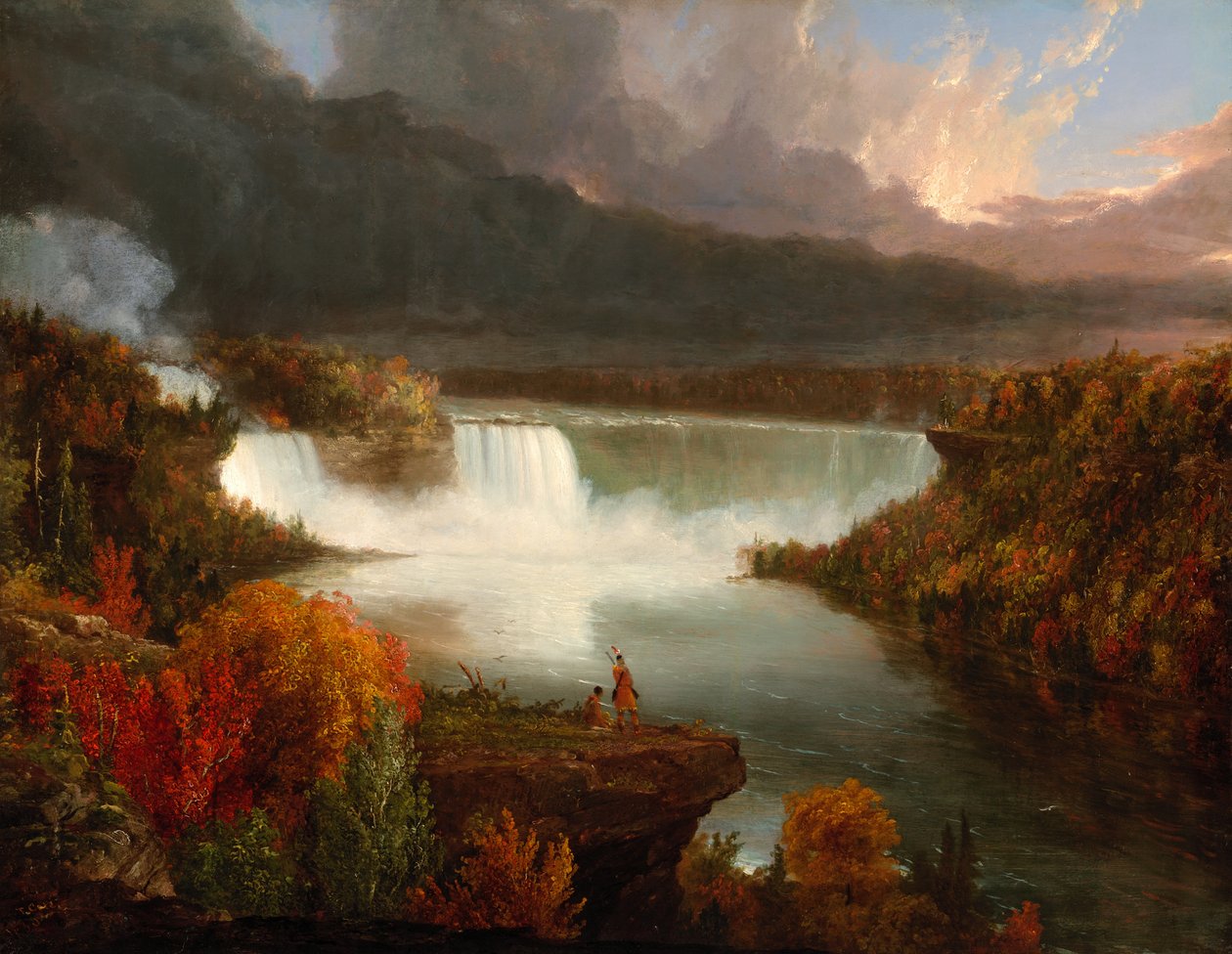 Kaukainen näkymä Niagaran putouksille tekijältä Thomas Cole