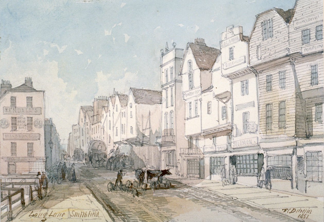 Long Lane, Lontoon kaupunki, 1851. tekijältä Thomas Colman Dibdin