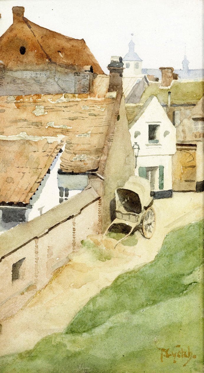 Village Backstreet, noin 1880 tekijältä Thomas Cooper Gotch