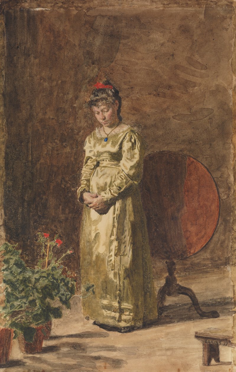 Nuori tyttö meditoi, 1877. tekijältä Thomas Eakins
