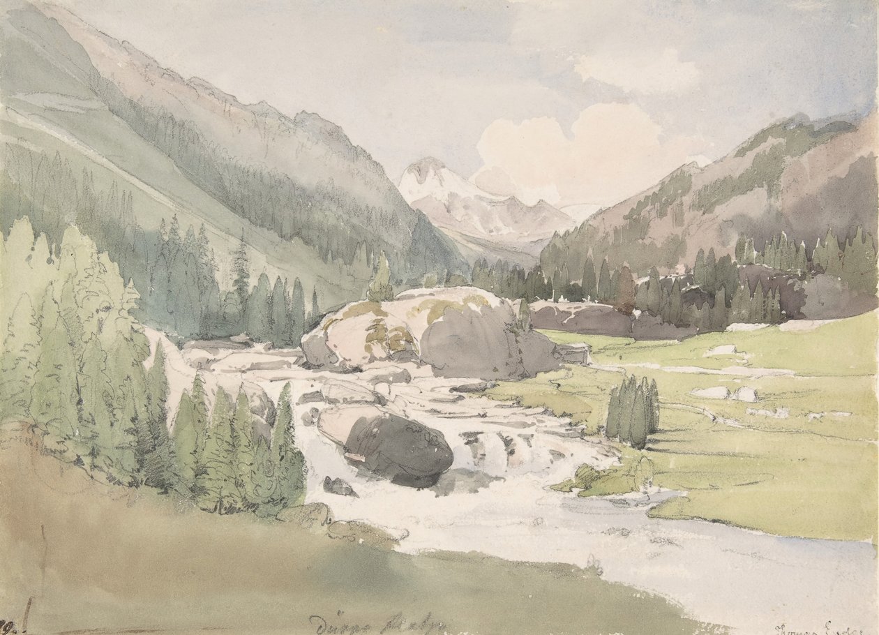 Mountain Valley, 1800-luvun alku-puoli. tekijältä Thomas Ender