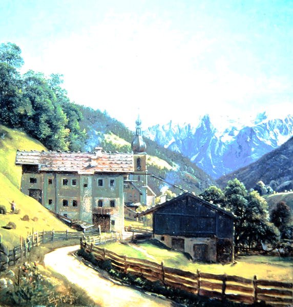 Ramsau (öljy paperille) tekijältä Thomas Fearnley