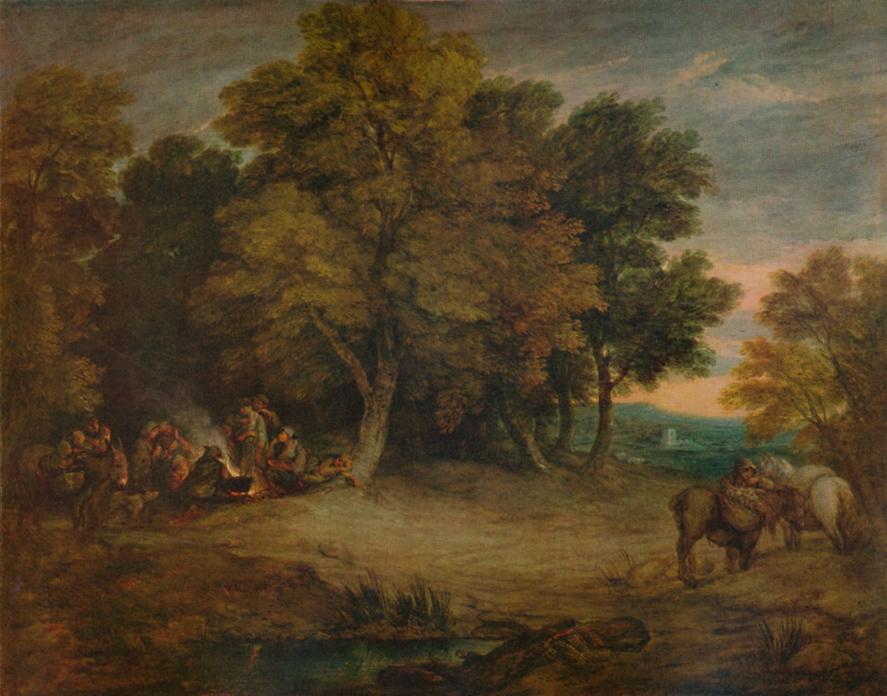 Gipsy Camping: Sunset, c1758, 1935 tekijältä Thomas Gainsborough