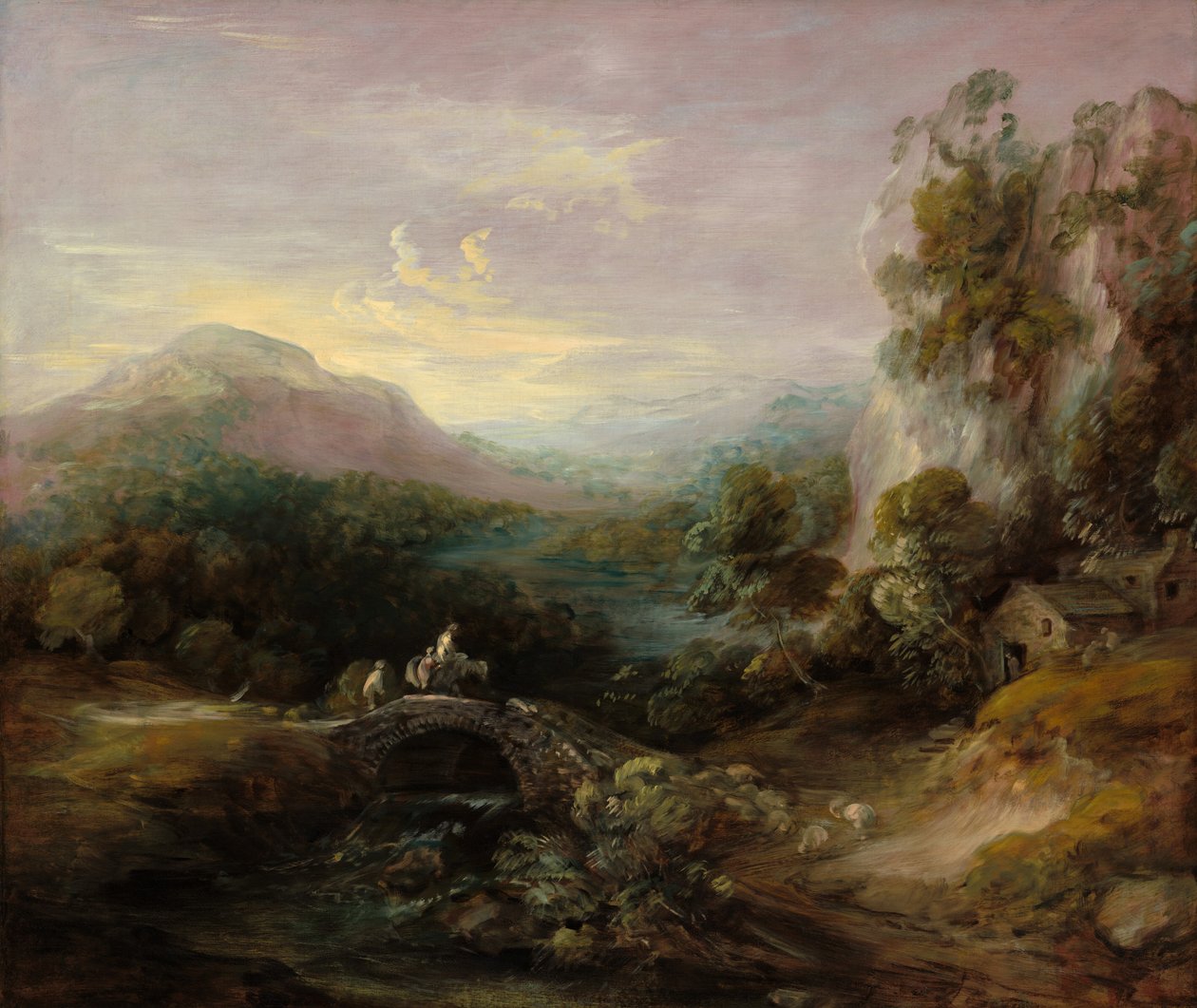 Vuoristomaisema sillalla, c. 17831784. tekijältä Thomas Gainsborough