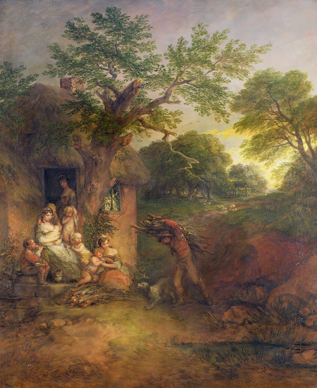 Puuhakkurin koti, n. 1780 tekijältä Thomas Gainsborough