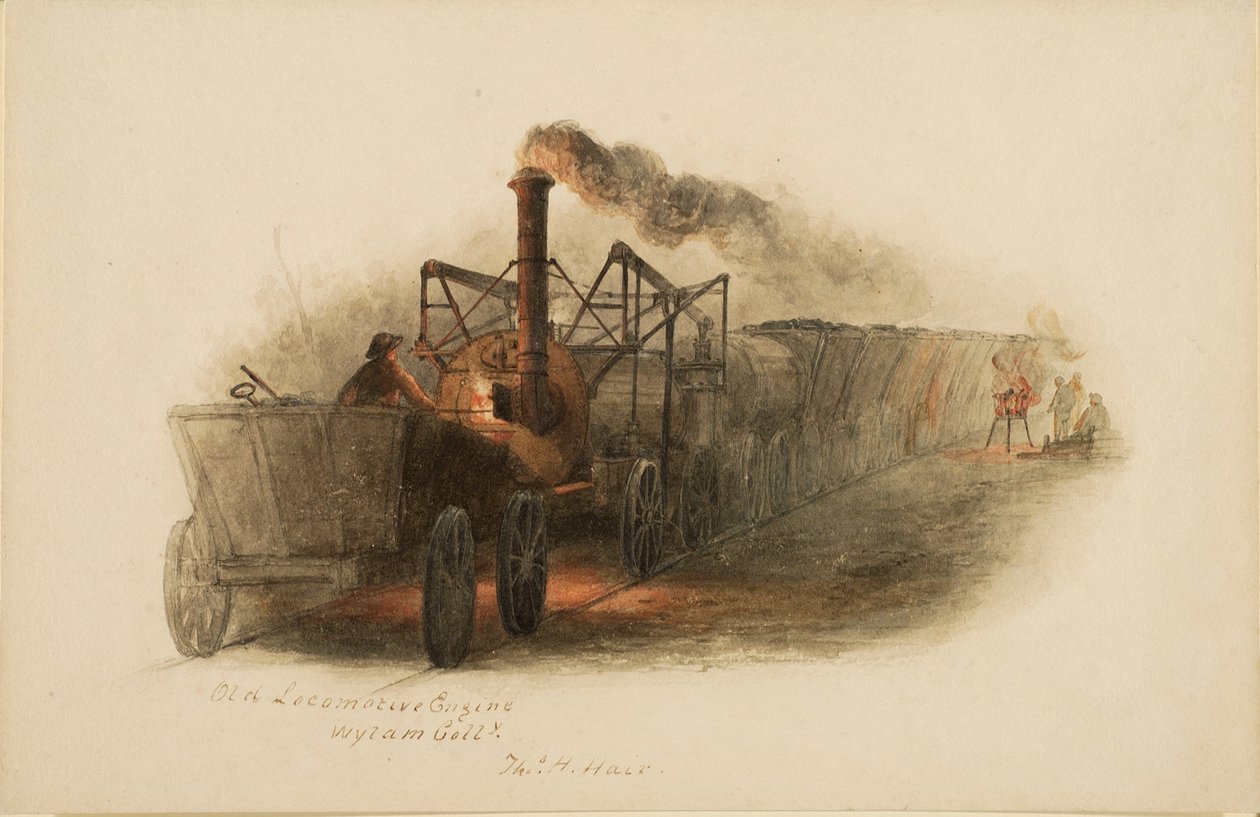 Vanha veturi, Wylam Colliery, Wylam Colliery tekijältä Thomas H. Hair