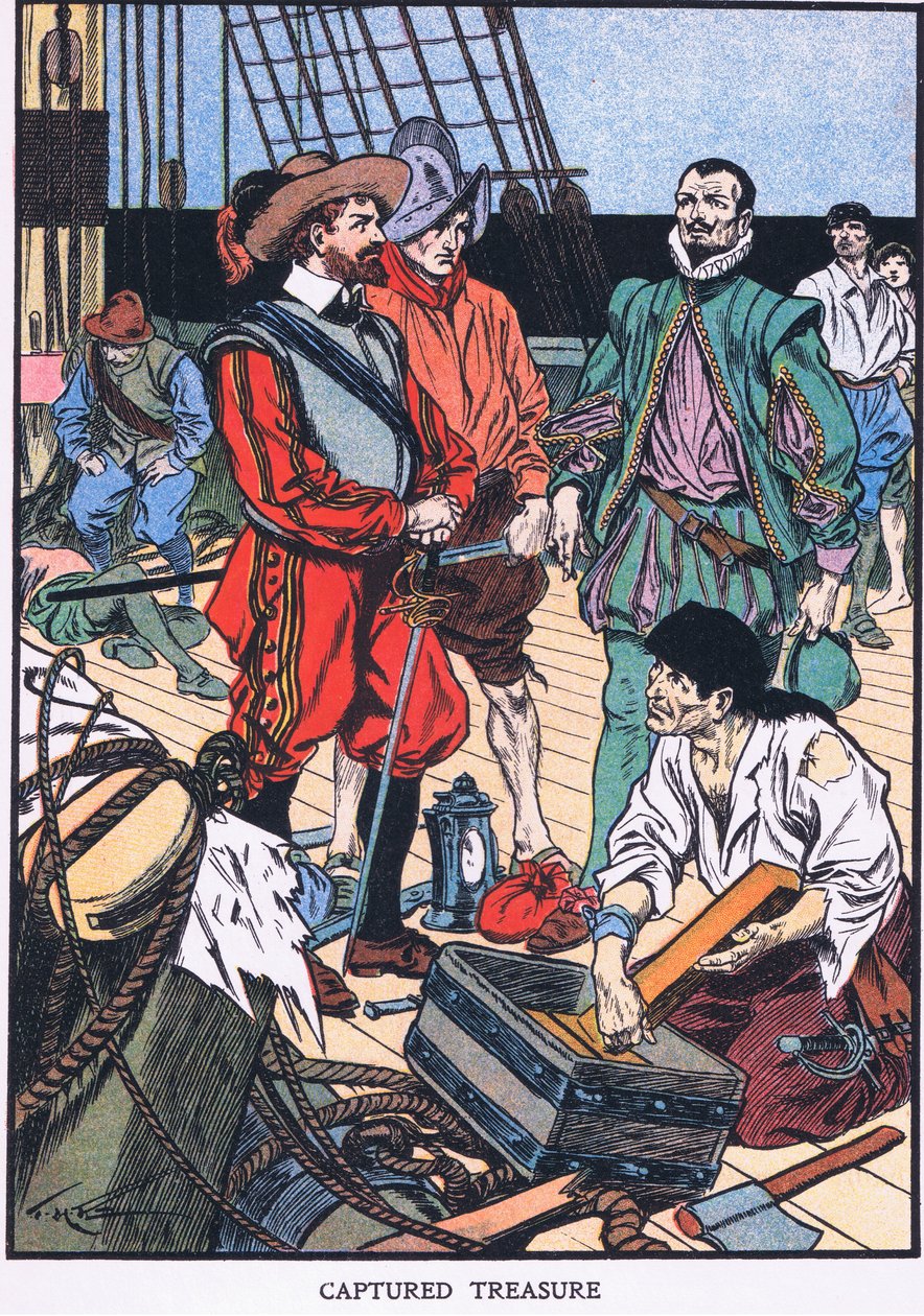 Kaapattu aarre (värilitro) tekijältä Thomas Heath Robinson