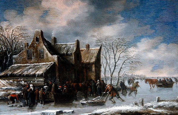 Talvimaisema (öljy paneelille) tekijältä Thomas Heeremans