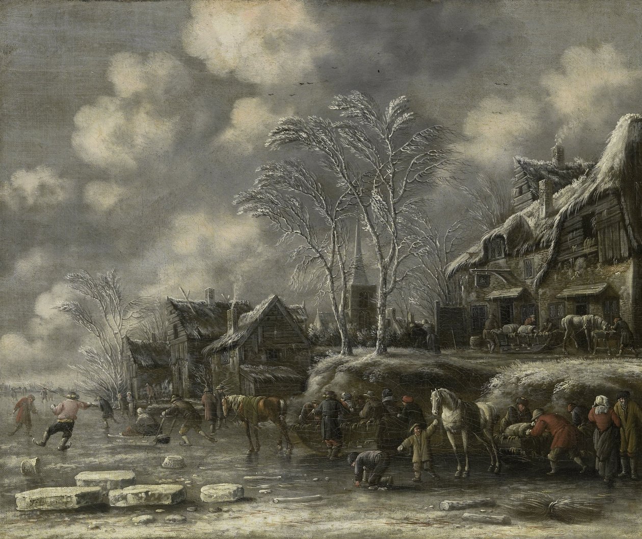 Talvikohtaus, 1675 tekijältä Thomas Heeremans