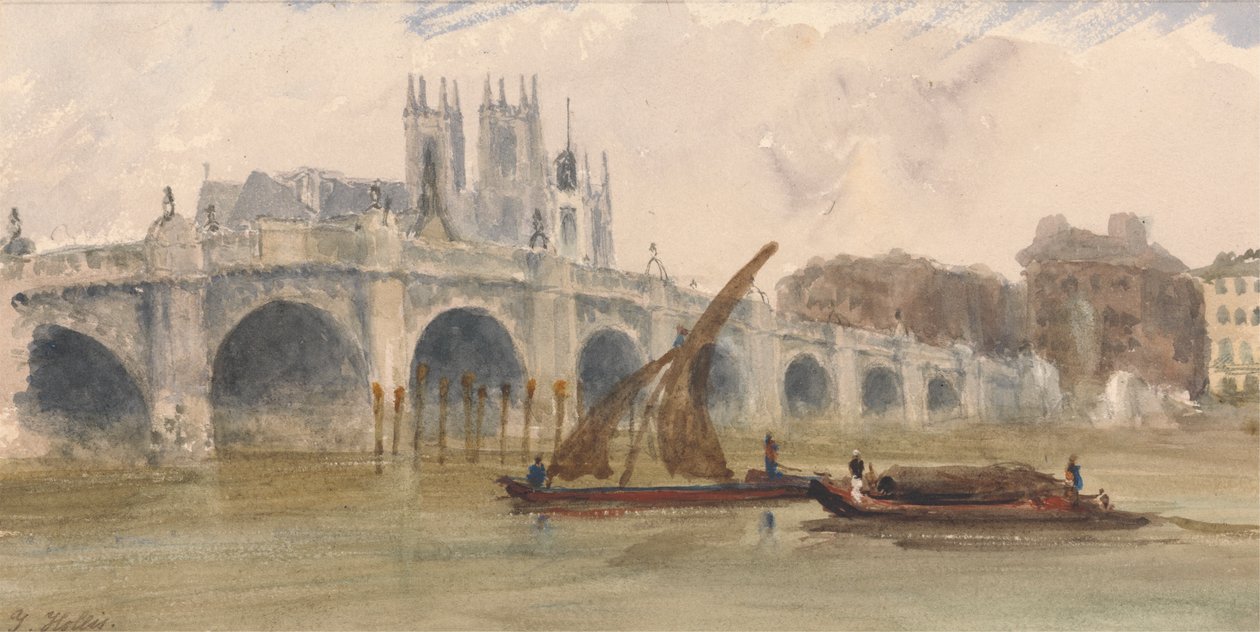 Westminster Bridge ja Abbey tekijältä Thomas Hollis