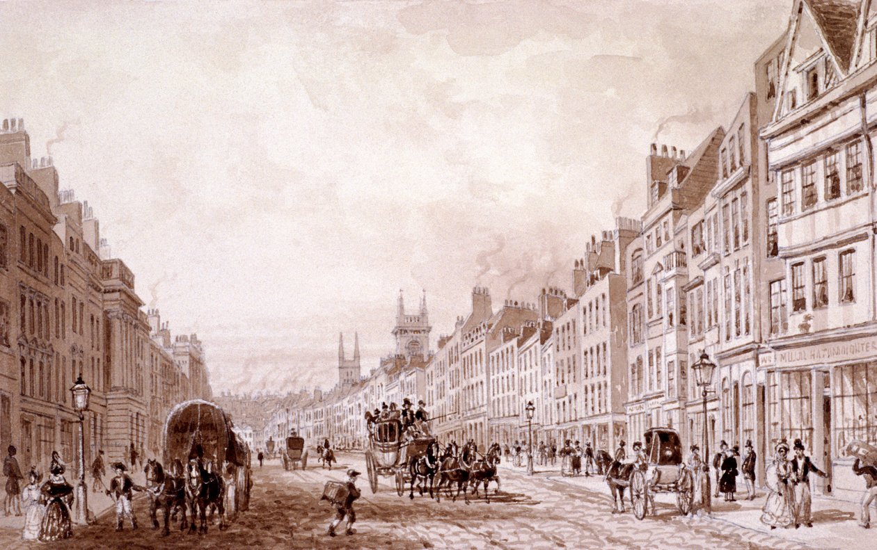 Holborn, Lontoo, 1830 tekijältä Thomas Hosmer Shepherd