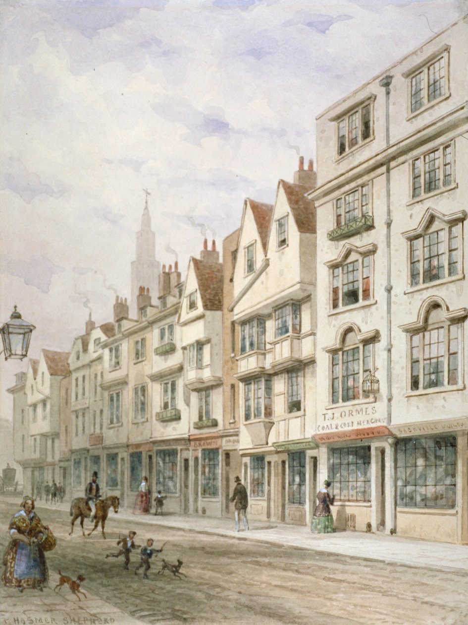 Wych Street, Westminster, Lontoo, c1850 tekijältä Thomas Hosmer Shepherd