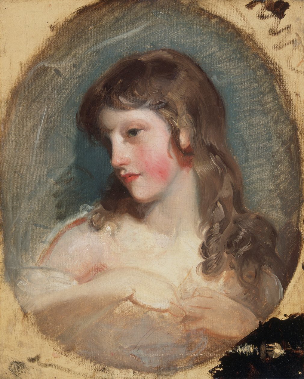 Tutkimus tytöstä, c1800. tekijältä Thomas Lawrence